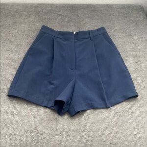 Abercrombie & Fitch Navy High-Waist Tailored Shorts